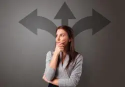 Business person choosing a factoring company