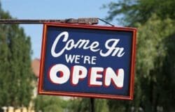 Come in. Small business is open.