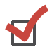 A check box with a tick mark in it