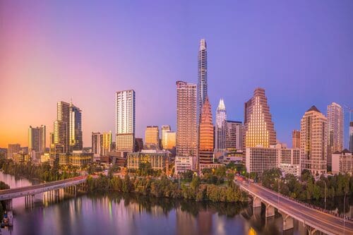 City of Austin, Texas in the evening