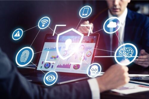 cyber theft insurance concept showing digital security protection for businesses